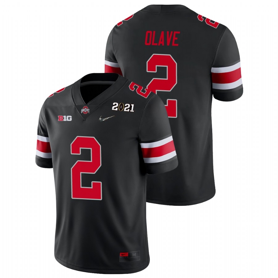 Ohio State Buckeyes Men's NCAA Chris Olave #17 Black Champions 2021 National College Football Jersey QNA0049VR